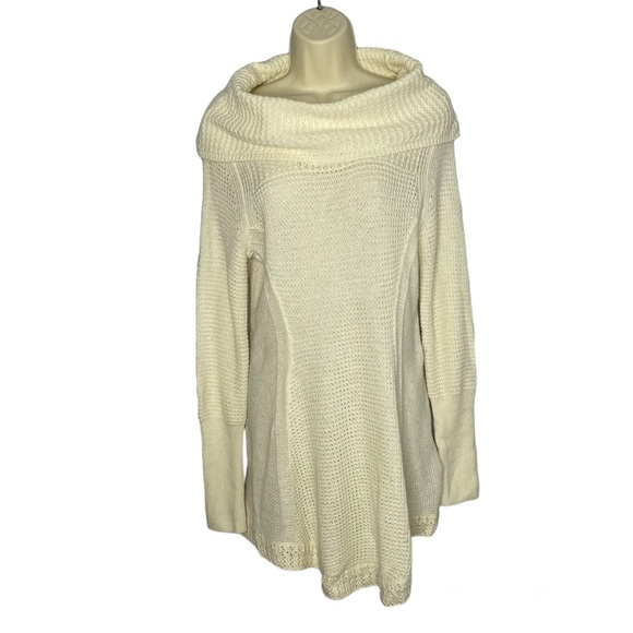 Angel Of The North Sweaters - Angel of the North Cream Cowl Neck Tunic Sweater
